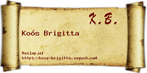 Koós Brigitta névjegykártya